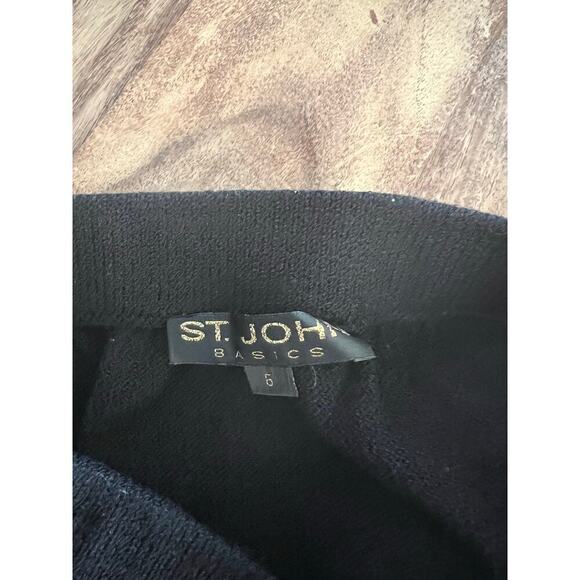 St. John Basics Women's Black Santana Knit Mini Pencil Skirt Size 6 - Picture 2 of 5